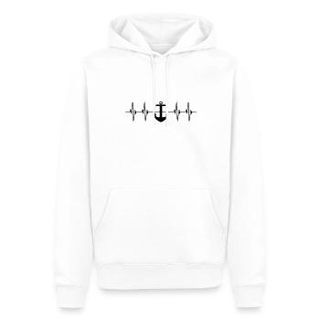 Heartbeat Anchor - Côte de la mer du Nord Mer Baltique - Sweat à capuche Premium bio Homme - blanc - Devant - Nico (187cm)
