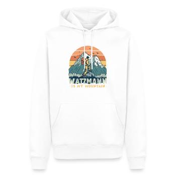 La majesté alpine Berg-Watzmann est mes Alpes de montagne - Sweat à capuche Premium bio Homme - blanc - Devant - Nico (187cm)