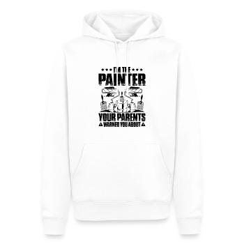 Peintre et Peintre Varnisher Peintre Peintre - Sweat à capuche Premium bio Homme - blanc - Devant - Nico (187cm)