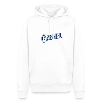 Gabriel Namen personalisiert - Männer Premium Bio Hoodie - Weiß - Vorne - Nico (187cm)