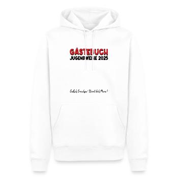 Jugendweihe 2025 Gästebuch - Männer Premium Bio Hoodie - Weiß - Vorne - Nico (187cm)