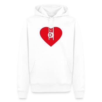 Tunise 2022 - Sweat à capuche Premium bio Homme - blanc - Devant - Nico (187cm)