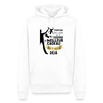 Tonton Meilleur cadeau Humour Homme Tonton - Sweat à capuche Premium bio Homme - blanc - Devant - Nico (187cm)