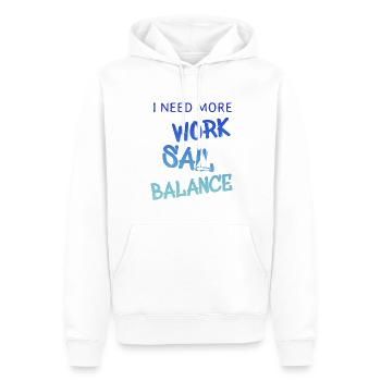i need more work sail balance - Männer Premium Bio Hoodie - Weiß - Vorne - Nico (187cm)