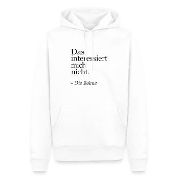 Das interssiert mich nicht die Bohne Witzig Spruch - Männer Premium Bio Hoodie - Weiß - Vorne - Nico (187cm)