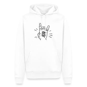 Moto low fast - t shirt motard - Sweat à capuche Premium bio Homme - blanc - Devant - Nico (187cm)