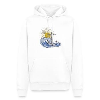 Anchor - Men’s Premium Organic Hoodie - white - Front - Nico (187cm)