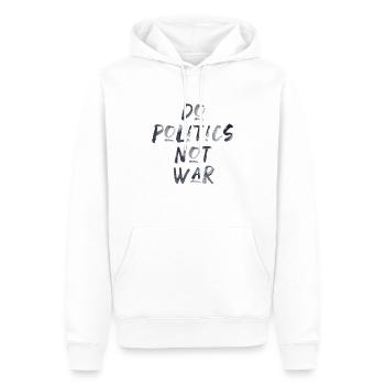 Poitik no war Anglais écriture de paix - Sweat à capuche Premium bio Homme - blanc - Devant - Nico (187cm)