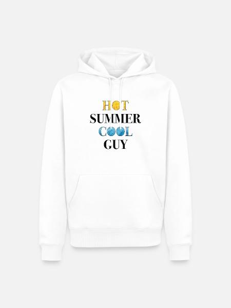 Hot summer - cool guy - fresh design - Men’s Premium Organic Hoodie - white
