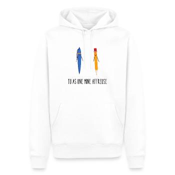 tu as une mine affreuse - Sweat à capuche Premium bio Homme - blanc - Devant - Nico (187cm)