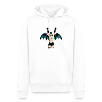 Dämon - Männer Premium Bio Hoodie - Weiß - Vorne - Nico (187cm)