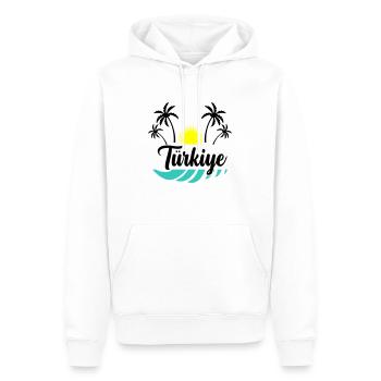 türkiye - Männer Premium Bio Hoodie - Weiß - Vorne - Nico (187cm)