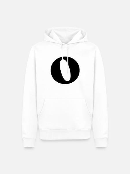 Letter o - Men’s Premium Organic Hoodie - white