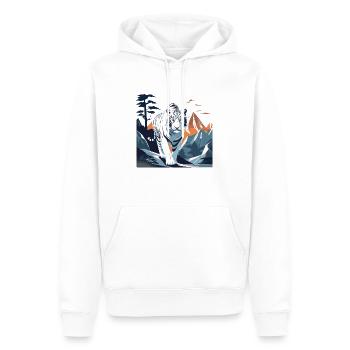 Bergtiger - Männer Premium Bio Hoodie - Weiß - Vorne - Nico (187cm)