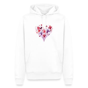 Florales Herz - Männer Premium Bio Hoodie - Weiß - Vorne - Nico (187cm)