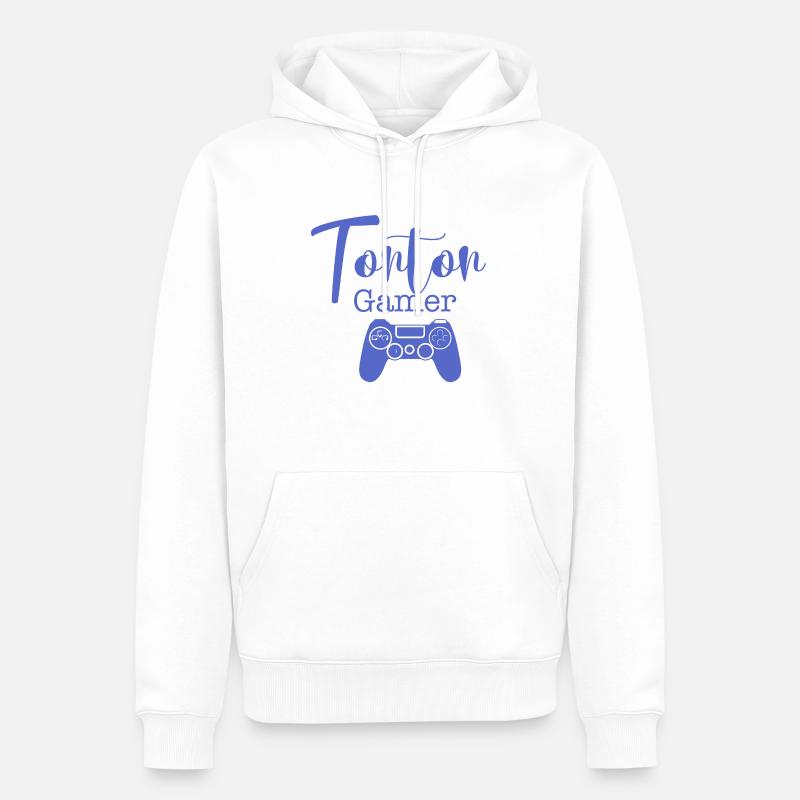 tonton Gamer - Sweat à capuche Premium bio Homme - blanc