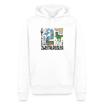 2nd class Dino T-Rex - Men’s Premium Organic Hoodie - white - Front - Nico (187cm)