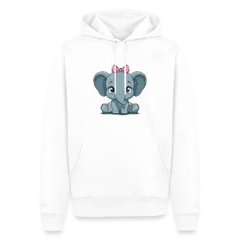 Süßer Babyelefant mit Rosaschleife - Männer Premium Bio Hoodie - Weiß - Vorne - Nico (187cm)