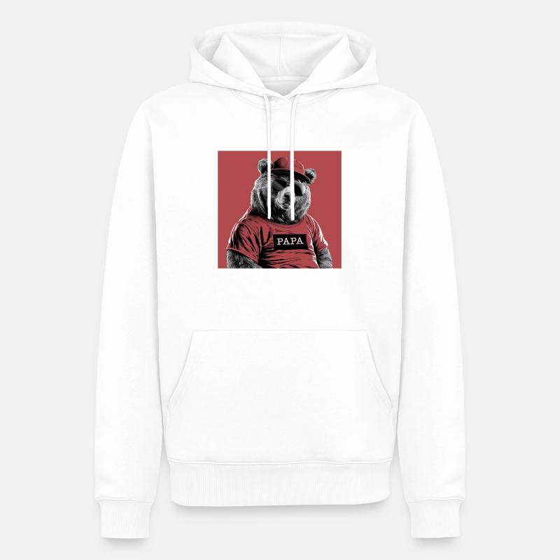 Papa à câliner - Sweat à capuche Premium bio Homme - blanc