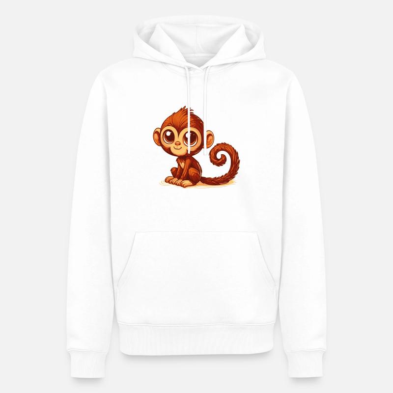 Affe - Männer Premium Bio Hoodie - Weiß