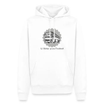 12m pure Freiheit - Männer Premium Bio Hoodie - Weiß - Vorne - Nico (187cm)