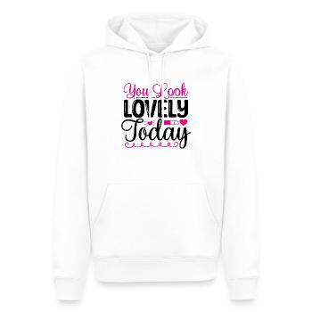 Du siehst heute hübsch aus - Männer Premium Bio Hoodie - Weiß - Vorne - Nico (187cm)