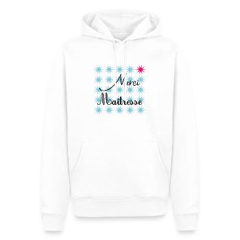 GELIEBTE. VIELEN DANK. DANKE HERRIN - Männer Premium Bio Hoodie - Weiß - Vorne - Nico (187cm)
