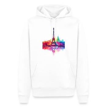 Paris, France, Ville, Skyline, Tour Eiffel, Art - Sweat à capuche Premium bio Homme - blanc - Devant - Nico (187cm)