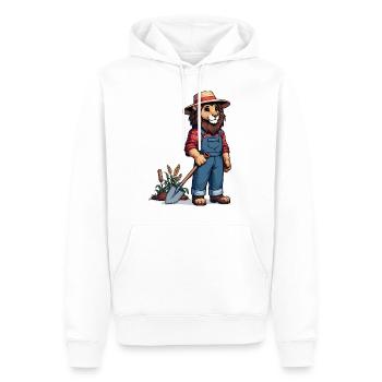 Cute Lion Farmer - Männer Premium Bio Hoodie - Weiß - Vorne - Nico (187cm)