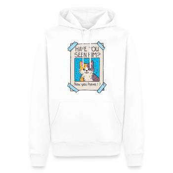 Have you seen him? Witziges Katze Shirt Geburtstag - Männer Premium Bio Hoodie - Weiß - Vorne - Nico (187cm)