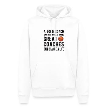 Meilleur cadeau d’entraîneur de basket-ball d’entraîneur de basket-ball - Sweat à capuche Premium bio Homme - blanc - Devant - Nico (187cm)