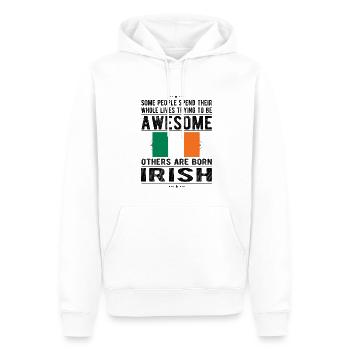 Irlande Drapeau Irlandais Origine irlandaise Racines Irlande - Sweat à capuche Premium bio Homme - blanc - Devant - Nico (187cm)