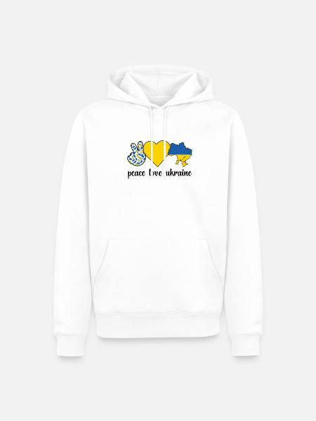 Ukrainer Ukraine Flagge Ukrainische Wurzeln - Herre Premium økologisk hoodie - hvid