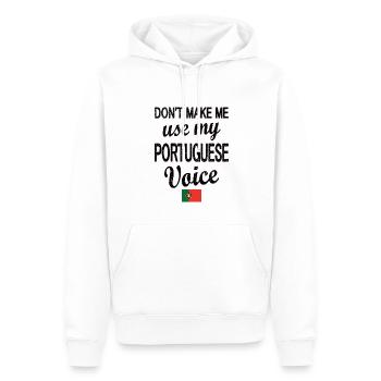 Portugais Portugal Drapeau Racines portugaises - Sweat à capuche Premium bio Homme - blanc - Devant - Nico (187cm)