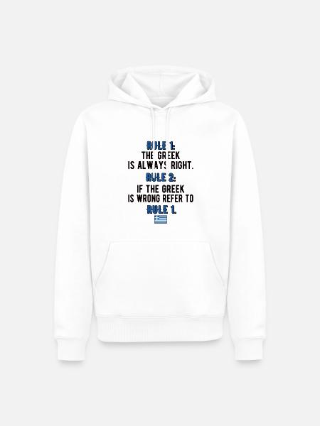 Grieche Griechenland Flagge Griechische Wurzeln - Herre Premium økologisk hoodie - hvid