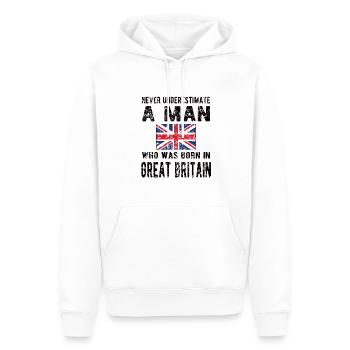 Brite Großbritannien Herkunft Britische Flagge - Männer Premium Bio Hoodie - Weiß - Vorne - Nico (187cm)