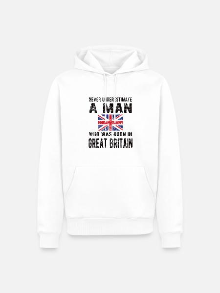 Brite Großbritannien Herkunft Britische Flagge - Männer Premium Bio Hoodie - Weiß