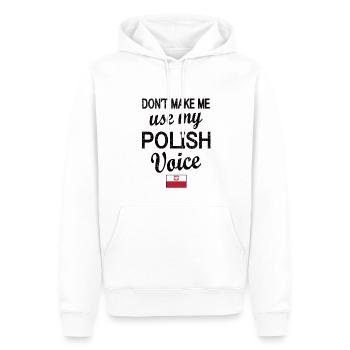 Fier Polonais Drapeau Racines Polonaises - Sweat à capuche Premium bio Homme - blanc - Devant - Nico (187cm)