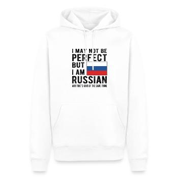 Stolzer Russe Russland Flagge Russische Herkunft - Männer Premium Bio Hoodie - Weiß - Vorne - Nico (187cm)