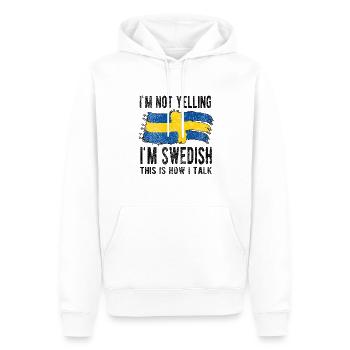 Suédois Suède Origine Drapeau suédois - Sweat à capuche Premium bio Homme - blanc - Devant - Nico (187cm)
