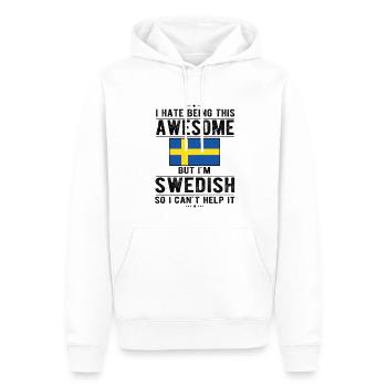 Schwede Schweden Flagge Schwedische Herkunft - Männer Premium Bio Hoodie - Weiß - Vorne - Nico (187cm)
