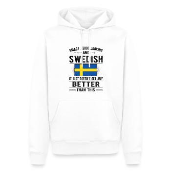 Schwede Schweden Flagge Schwedische Herkunft - Männer Premium Bio Hoodie - Weiß - Vorne - Nico (187cm)