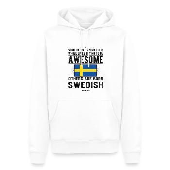 Schwede Schweden Flagge Schwedische Herkunft - Männer Premium Bio Hoodie - Weiß - Vorne - Nico (187cm)