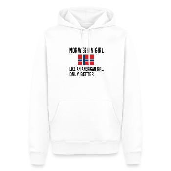 Femme norvégienne Drapeau norvégien Racines norvégiennes - Sweat à capuche Premium bio Homme - blanc - Devant - Nico (187cm)