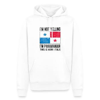 Panama Panama Origine Drapeau panaméen - Sweat à capuche Premium bio Homme - blanc - Devant - Nico (187cm)