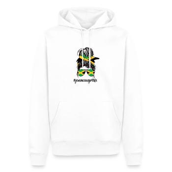 Fières racines jamaïcaines jamaïcaines - Sweat à capuche Premium bio Homme - blanc - Devant - Nico (187cm)