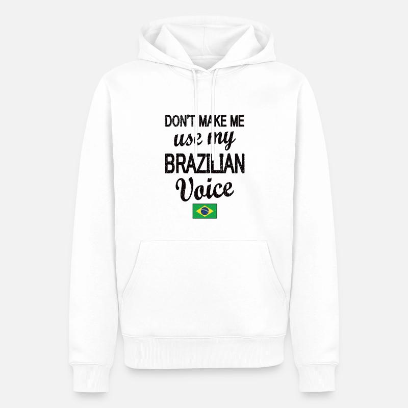 Brésil Brésil Racines brésiliennes - Sweat à capuche Premium bio Homme - blanc