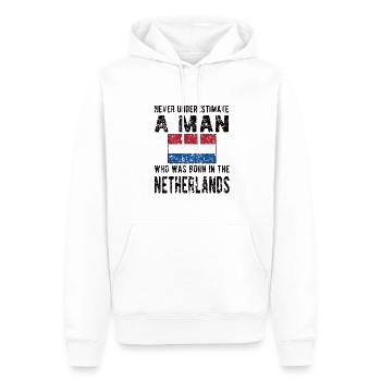 Dutch Netherlands Dutch flag - Men’s Premium Organic Hoodie - white - Front - Nico (187cm)