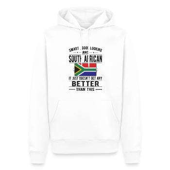 Afrique du Sud Origine Afrique du Sud Drapeau de l’Afrique du Sud - Sweat à capuche Premium bio Homme - blanc - Devant - Nico (187cm)