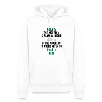 Stolzer Nigerianer Nigeria Nigerianische Wurzeln - Männer Premium Bio Hoodie - Weiß - Vorne - Nico (187cm)